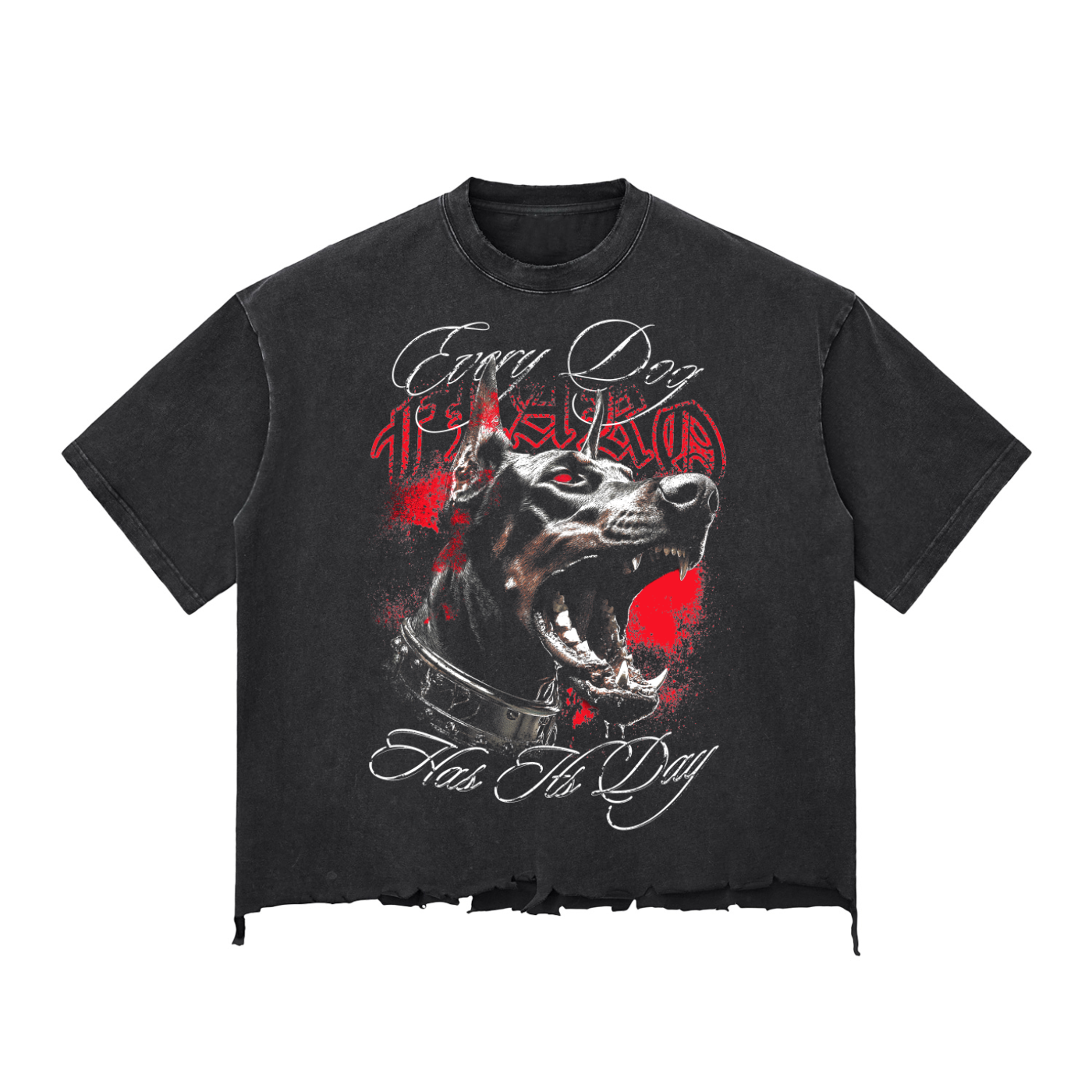 K9 – Snow Wash Raw-Hem Boxy T-Shirt - Every Dog Has Its Day Collection